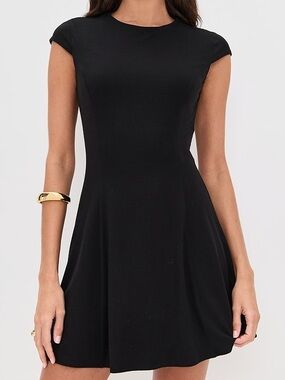 Reformation Yves knit black cap sleeve mini dress size S